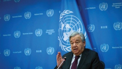 United Nations Secretary General Antonio Guterres speaks during a press conference at U.N. ... United Nations Secretary General Antonio Guterres speaks during a press conference at U.N. ...