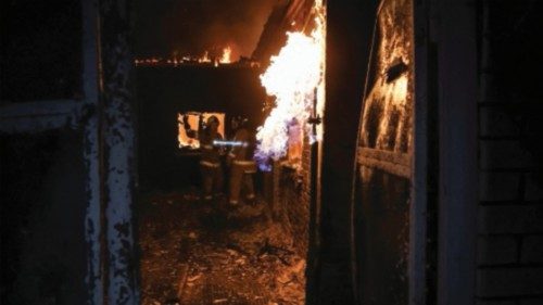 Firefighters work at a site of a Russian drone strike, amid Russia's attack on Ukraine, in Kharkiv, ... Firefighters work at a site of a Russian drone strike, amid Russia's attack on Ukraine, in Kharkiv, ...