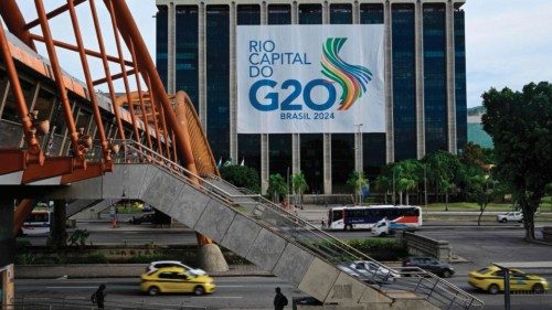 A G20 Brazil banner is displayed at the Rio de Janeiro city hall building in Rio de Janeiro, Brazil, ... A G20 Brazil banner is displayed at the Rio de Janeiro city hall building in Rio de Janeiro, Brazil, ...