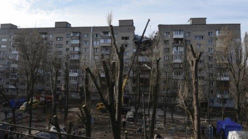 A view shows an apartment building damaged by a Russian drone strike, amid Russia's attack on ... A view shows an apartment building damaged by a Russian drone strike, amid Russia's attack on ...