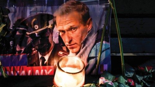 epa11176762 A portrait of late Russian opposition leader Alexei Navalny sits among floral tributes ... epa11176762 A portrait of late Russian opposition leader Alexei Navalny sits among floral tributes ...