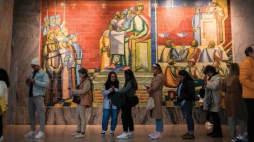 Voters queue during early voting at Lisbon?s university on March 3, 2024, one week ahead of general ... Voters queue during early voting at Lisbon?s university on March 3, 2024, one week ahead of general ...