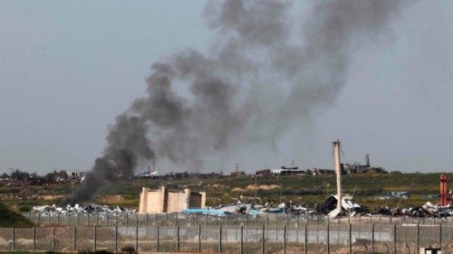 This picture taken on March 28, 2024 from Israel's southern border with the Gaza Strip shows smoke ... This picture taken on March 28, 2024 from Israel's southern border with the Gaza Strip shows smoke ...