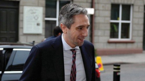 epa11265145 Leader of Fine Gael and incoming Irish Taoiseach Simon Harris arrives for the plenary ... epa11265145 Leader of Fine Gael and incoming Irish Taoiseach Simon Harris arrives for the plenary ...