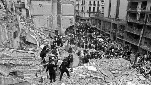 (FILES) Firemen and policemen search for wounded people after a bomb exploded at the Argentinian ... (FILES) Firemen and policemen search for wounded people after a bomb exploded at the Argentinian ...