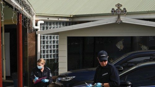 Police investigate at the Assyrian Christ The Good Shepherd Church after a knife attack took place ... Police investigate at the Assyrian Christ The Good Shepherd Church after a knife attack took place ...