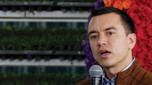 Ecuador's President Daniel Noboa attends a youth employment event amid escalating tension with ... Ecuador's President Daniel Noboa attends a youth employment event amid escalating tension with ...
