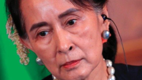epa11283564 (FILE) Myanmar's State Counsellor Aung San Suu Kyi attends the joint press announcement ... epa11283564 (FILE) Myanmar's State Counsellor Aung San Suu Kyi attends the joint press announcement ...