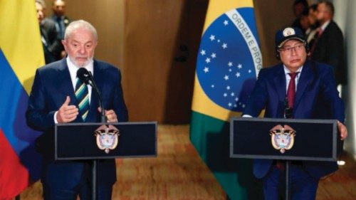 epa11285659 Colombian President Gustavo Petro (R) listens to his Brazilian counterpart Luiz Inacio ... epa11285659 Colombian President Gustavo Petro (R) listens to his Brazilian counterpart Luiz Inacio ...