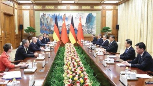 epa11281950 Chinese President Xi Jinping (3-R) meets with German Chancellor Olaf Scholz (3-L) at the ... epa11281950 Chinese President Xi Jinping (3-R) meets with German Chancellor Olaf Scholz (3-L) at the ...