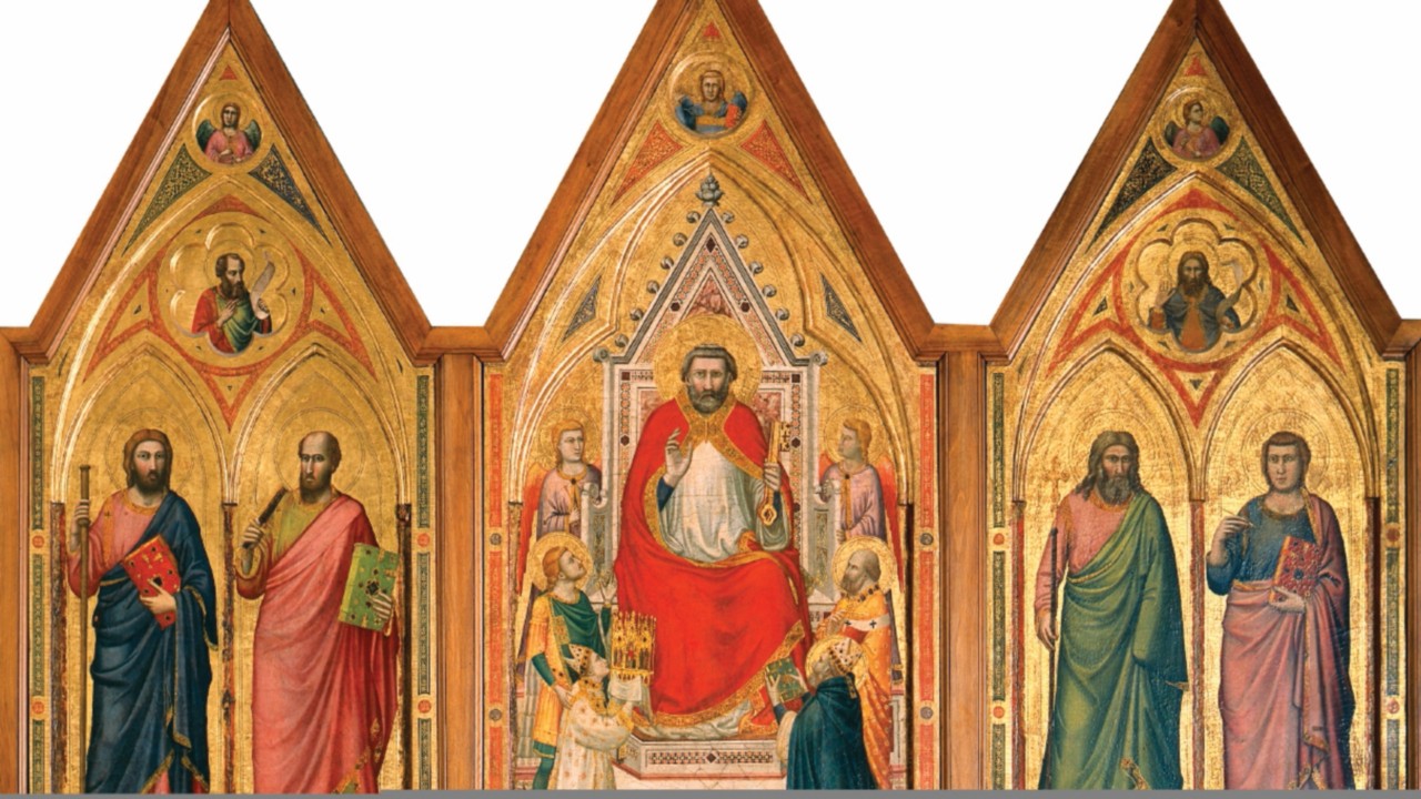 Giotto di Bondone e aiuti (Colle di Vespignano 1267 ca. - Firenze 1337), Trittico Stefaneschi, lato ...