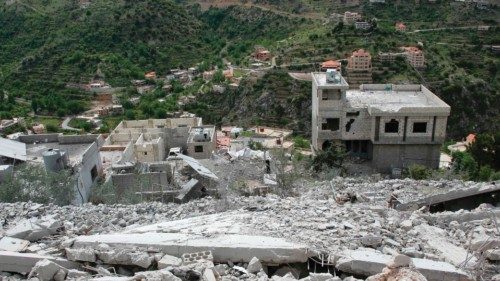 CORRECTION / A house lies in ruins in the border area of Shebaa in southern Lebanon, following an ... CORRECTION / A house lies in ruins in the border area of Shebaa in southern Lebanon, following an ...