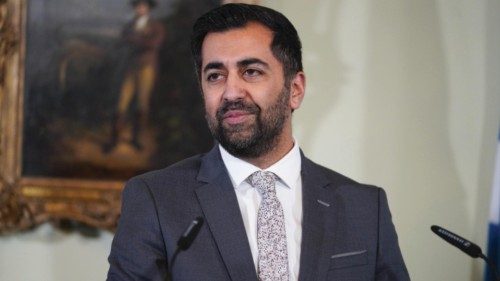 epa11308322 A handout photo provided by the Scottish Government of Scotland's First Minister Humza ...