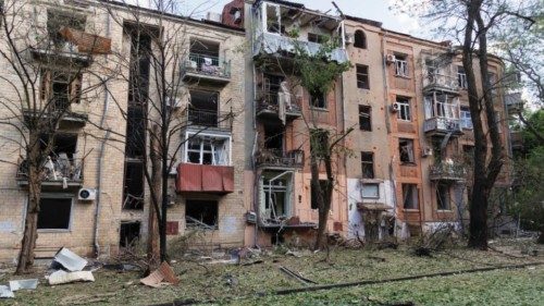 epa11320210 The scene of a Russian bomb attack on a residential building in Kharkiv, northeastern ... epa11320210 The scene of a Russian bomb attack on a residential building in Kharkiv, northeastern ...