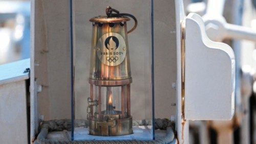 This photograph shows the Olympic flame on the French 19th-century three-masted barque Belem as the ... This photograph shows the Olympic flame on the French 19th-century three-masted barque Belem as the ...
