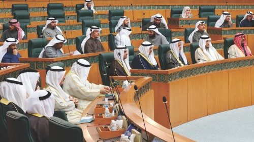 (FILES) Kuwaiti Members of Parliament attend a special parliament session with the swearing in ... (FILES) Kuwaiti Members of Parliament attend a special parliament session with the swearing in ...
