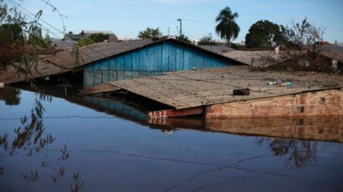 TOPSHOT - View of a flooded house in the Rio Branco neighborhood in Canoas, Rio Grande do Sul state, ... TOPSHOT - View of a flooded house in the Rio Branco neighborhood in Canoas, Rio Grande do Sul state, ...