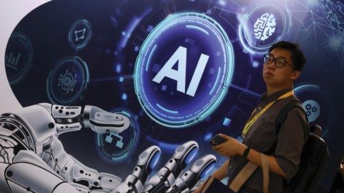 epa11338416 A person walks past an AI graphic illustration during the 'CYBERSEC 2024' cyber security ... epa11338416 A person walks past an AI graphic illustration during the 'CYBERSEC 2024' cyber security ...