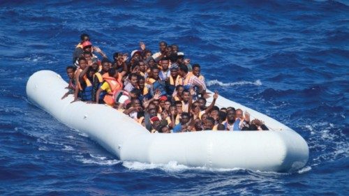 160729-N-EU999-004 MEDITERRANEAN SEA (July 29, 2016) Migrants aboard an inflatable vessel approach ... 160729-N-EU999-004 MEDITERRANEAN SEA (July 29, 2016) Migrants aboard an inflatable vessel approach ...