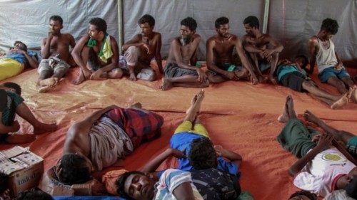 Rohingya refugees rest inside a tent in Kwala Langkat Village, in Langkat, North Sumatra, on May 23, ... Rohingya refugees rest inside a tent in Kwala Langkat Village, in Langkat, North Sumatra, on May 23, ...