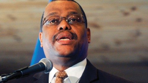(FILES) Haitian Prime Minister Garry Conille speaks at his first press conference on January 6, 2012 ... (FILES) Haitian Prime Minister Garry Conille speaks at his first press conference on January 6, 2012 ...