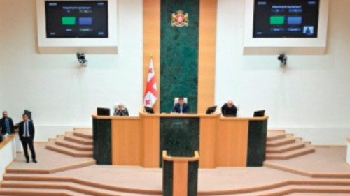 Georgian lawmakers vote to overcome the presidential veto on the 'foreign influence' law at the ...