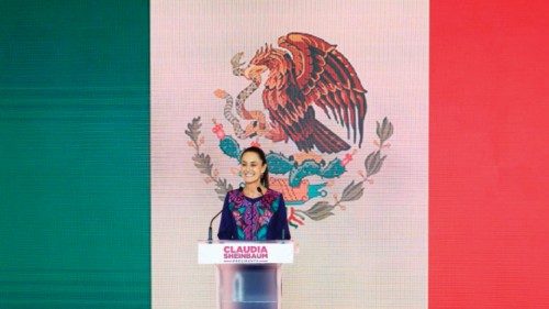 TOPSHOT - Mexico's presidential candidate for Morena party Claudia Sheinbaum celebrates following ... TOPSHOT - Mexico's presidential candidate for Morena party Claudia Sheinbaum celebrates following ...