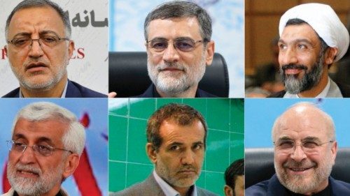 (COMBO) This combination of file pictures created on June 9, 2024, shows the six Iranian candidates ... (COMBO) This combination of file pictures created on June 9, 2024, shows the six Iranian candidates ...