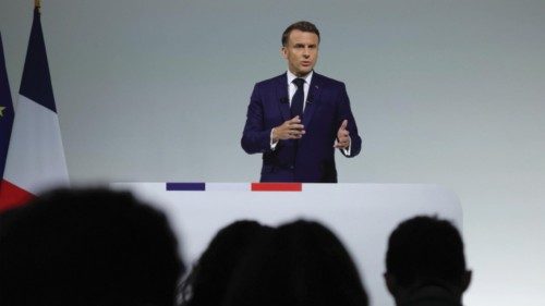 epa11405300 French President Emmanuel Macron holds a press conference about his decision to dissolve ... epa11405300 French President Emmanuel Macron holds a press conference about his decision to dissolve ...