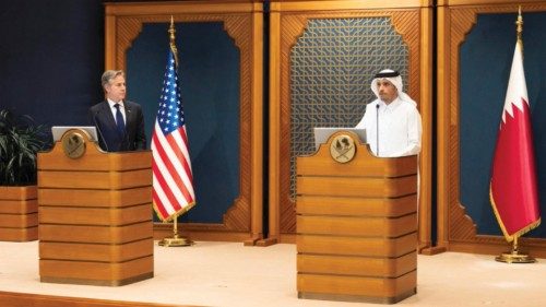 epa11406515 A handout photo made available by the Qatar News Agency shows US Secretary of State ... epa11406515 A handout photo made available by the Qatar News Agency shows US Secretary of State ...