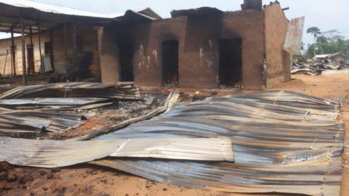 The ruins of market stalls stand following an attack by suspected Islamist rebels from the Allied ... The ruins of market stalls stand following an attack by suspected Islamist rebels from the Allied ...