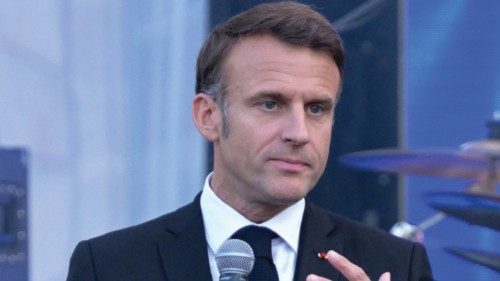 France's President Emmanuel Macron speaks during the annual 'Fete de la musique' one-day music ... France's President Emmanuel Macron speaks during the annual 'Fete de la musique' one-day music ...