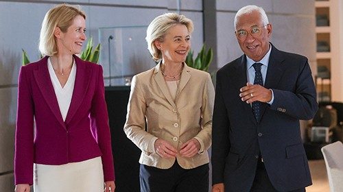 epa11443256 (L-R) Estonian Prime Minister Kaja Kallas, European Commission President Ursula Von der ... epa11443256 (L-R) Estonian Prime Minister Kaja Kallas, European Commission President Ursula Von der ...