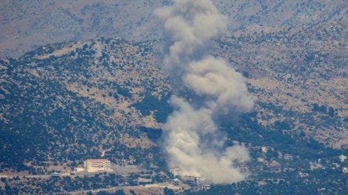 epa11439989 Smoke billows after an Israeli bombardment on the village of Kfarshuba near the border ... epa11439989 Smoke billows after an Israeli bombardment on the village of Kfarshuba near the border ...