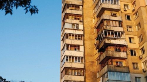 A view shows an apartment building damaged during a Russian missile strike, amid Russia's attack on ... A view shows an apartment building damaged during a Russian missile strike, amid Russia's attack on ...