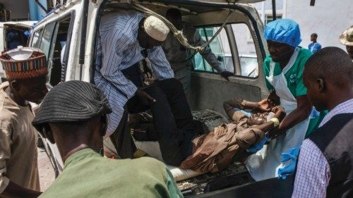 TOPSHOT - A victim of a recent wave of suicide attacks arrives for treatment at a hospital in ... TOPSHOT - A victim of a recent wave of suicide attacks arrives for treatment at a hospital in ...