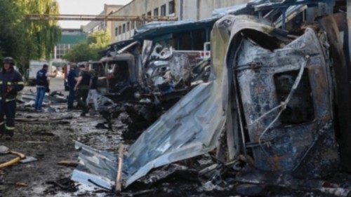 epa11448366 Rescuers work at the site of a glide bomb hit on a postal terminal in Kharkiv, ... epa11448366 Rescuers work at the site of a glide bomb hit on a postal terminal in Kharkiv, ...
