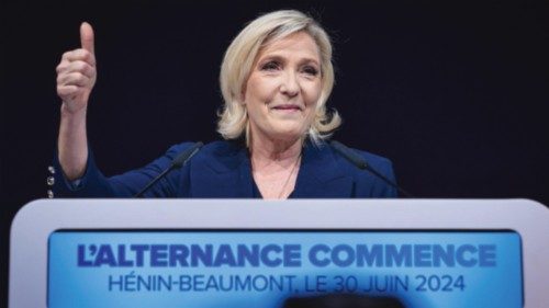 epa11449279 A handout photo made available by the official account of Marine Le Pen X ... epa11449279 A handout photo made available by the official account of Marine Le Pen X ...
