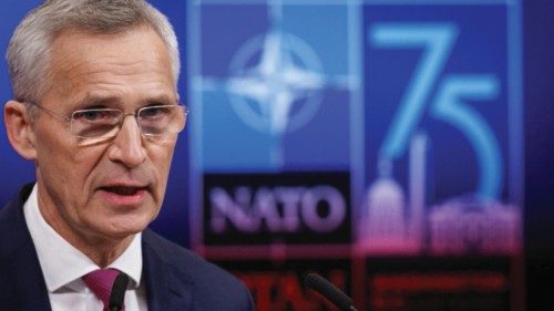 epa11458948 NATO Secretary General Jens Stoltenberg speaks at a press conference ahead of the ... epa11458948 NATO Secretary General Jens Stoltenberg speaks at a press conference ahead of the ...