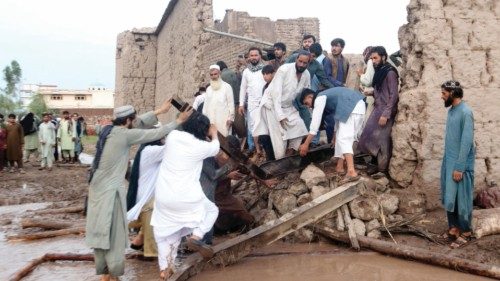 epa11480532 Afghans examine the scene of destruction after torrential rains in, Shansra Ghondai ... epa11480532 Afghans examine the scene of destruction after torrential rains in, Shansra Ghondai ...