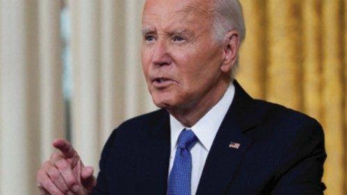 U.S. President Joe Biden addresses the nation from the Oval Office of the White House in Washington, ... U.S. President Joe Biden addresses the nation from the Oval Office of the White House in Washington, ...