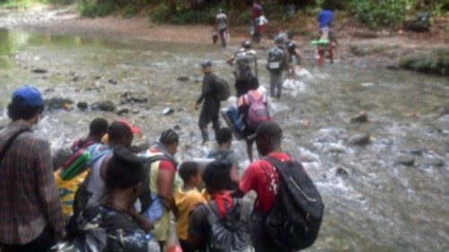 Haitian migrants cross the jungle of the Darien Gap, near Acandi, Choco department, Colombia, ... Haitian migrants cross the jungle of the Darien Gap, near Acandi, Choco department, Colombia, ...