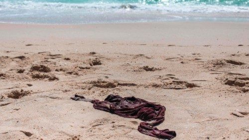 A shirt belonging to a migrant who perished in a shipwreck off the coast of Mauritania is left on a ... A shirt belonging to a migrant who perished in a shipwreck off the coast of Mauritania is left on a ...