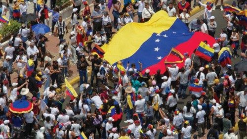 People carry Venezuela's national flag to protest the election results that awarded Venezuela's ... People carry Venezuela's national flag to protest the election results that awarded Venezuela's ...