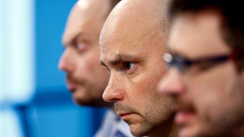 Russian dissidents Ilya Yashin, Vladimir Kara-Murza and Andrei Pivovarov hold a press conference ... Russian dissidents Ilya Yashin, Vladimir Kara-Murza and Andrei Pivovarov hold a press conference ...