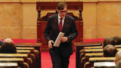epa11537114 Socialist leader Salvador Illa reacts during a debate for his investiture as Catalonia's ... epa11537114 Socialist leader Salvador Illa reacts during a debate for his investiture as Catalonia's ...
