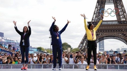 Paris 2024 Olympics - Champions Park medallists celebrations - Champions Park, Paris, France - ... Paris 2024 Olympics - Champions Park medallists celebrations - Champions Park, Paris, France - ...