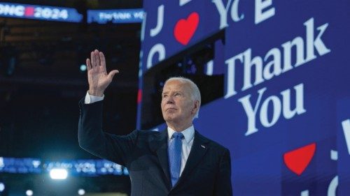 epa11556280 United States President Joe Biden exits the stage after giving remarks at the 2024 ... epa11556280 United States President Joe Biden exits the stage after giving remarks at the 2024 ...