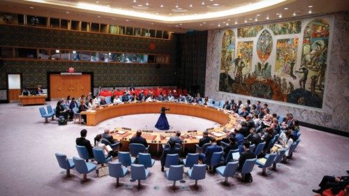 General View of a UN Security Council meeting on Gaza and the situation in Middle East at UN ...