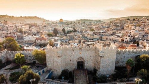 Skyline of the Old City in Jerusalem with Damascus Gate, Israel. Middle east Skyline of the Old City in Jerusalem with Damascus Gate, Israel. Middle east